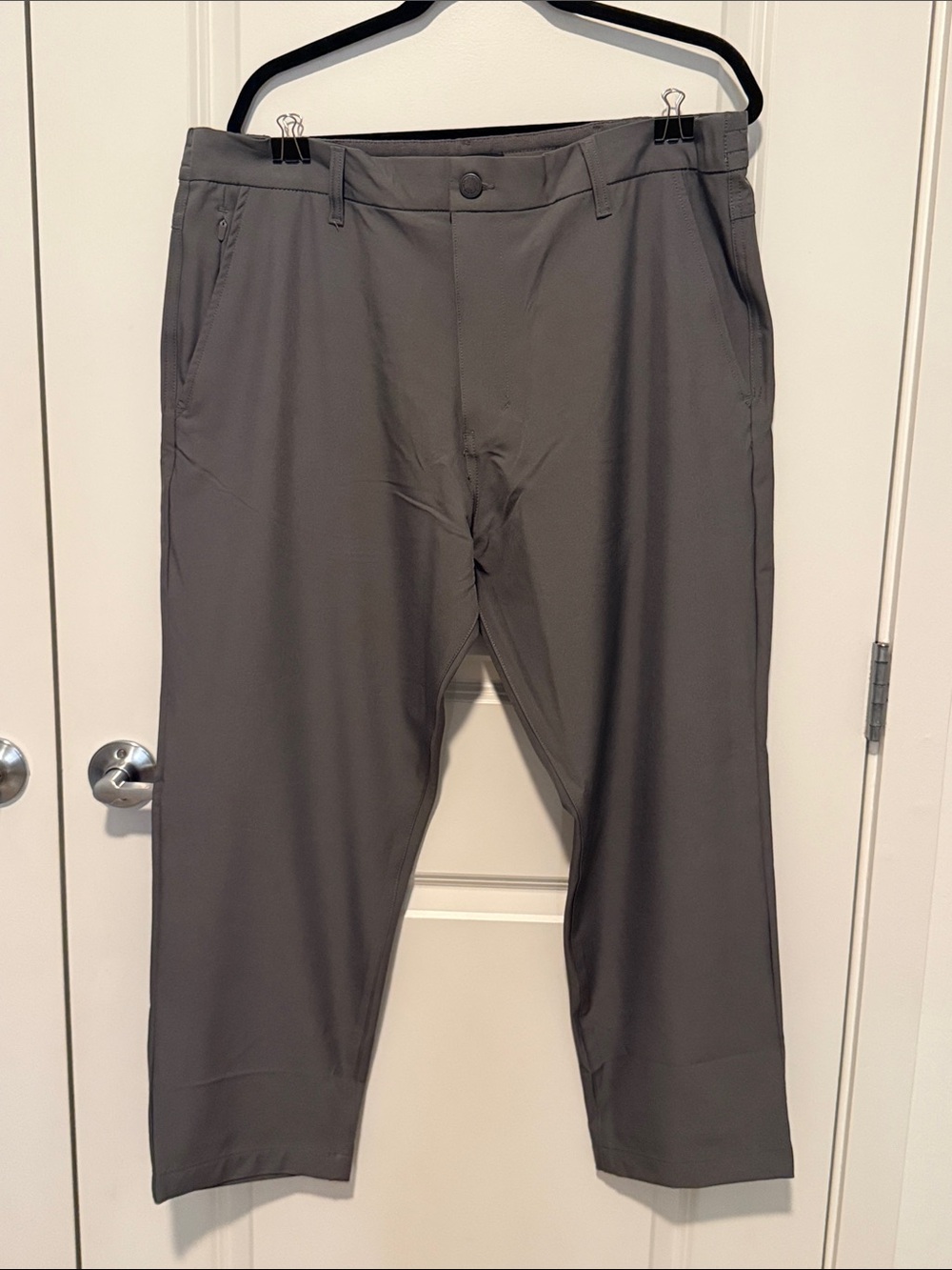 Andrew Marc Men's Gray Straight Performance Trousers